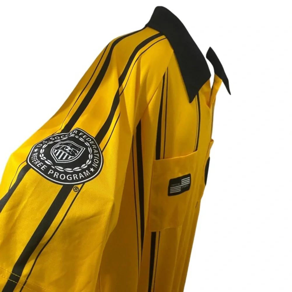 Official Sports US Soccer Referee Polo Shirt
 Yellow and Black Stripe - Picture 5 of 9